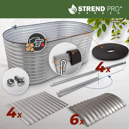 STREND PRO Hochbeet Metall 200x100x80 cm aus verzinktem Stahl