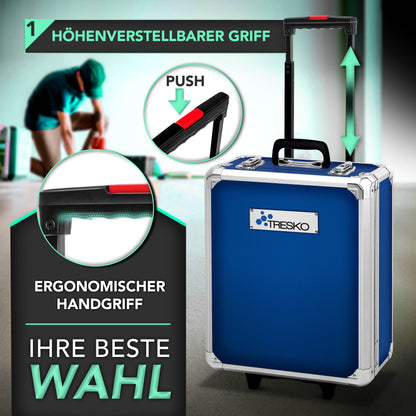 TRESKO Werkzeugkoffer 1400-teilig, Werkzeug-Trolley, blau