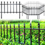 Thealyn Metall-Gartenzaun faltbar, 5 Paneele, 57 x 45 cm, 2,8 m – Metallpaneele mit Pulverbeschichtung als Beetbegrenzung