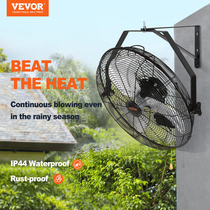 VEVOR Wandventilator 57 cm, oszillierend, IP44, 3 Stufen, schwarz