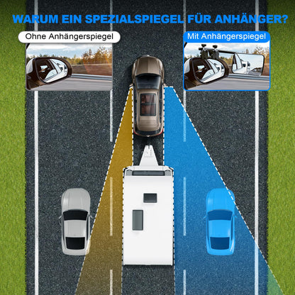 SUPAREE Zusatzspiegel Wohnwagen, universal Aussenspiegel, 2 Stück