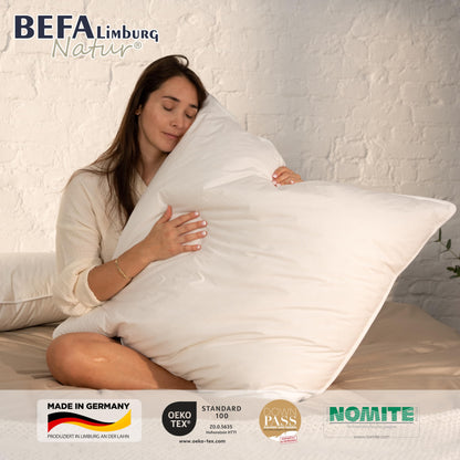 BEFA NATUR Daunenkissen 3-Kammer Kopfkissen 80x80 cm (2er Set)