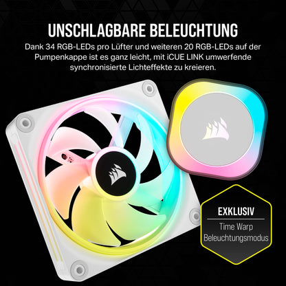 Corsair iCUE LINK H150i RGB Flüssig-CPU-Kühler - 360mm weiss