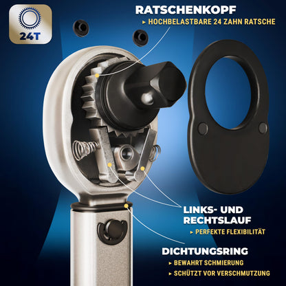 S&R Drehmomentschlüssel Set 1/2 Zoll 28-210 Nm mit 3 Stecknüssen