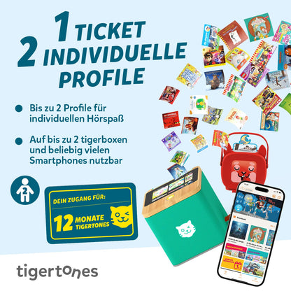tigermedia tigertones Duo Prepaid-Zugang 12 Monate Audio-Streaming