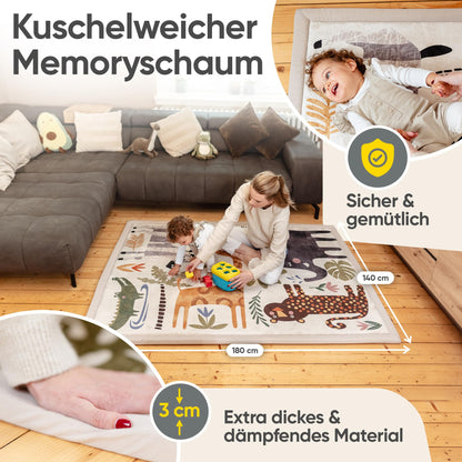 KIDDY KINGDOM Krabbelmatte Memory Schaum - 180x140cm beige