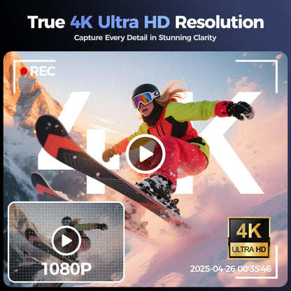 QIUOIO A9 Digitalkamera 4K 64MP Kompaktkamera mit Klappbildschirm
