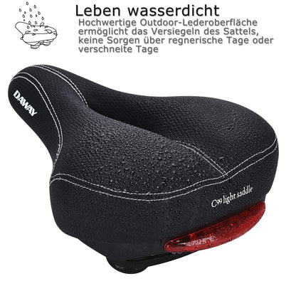 DAWAY C99 Velosattel mit Rücklicht, Memory-Schaum und Federung