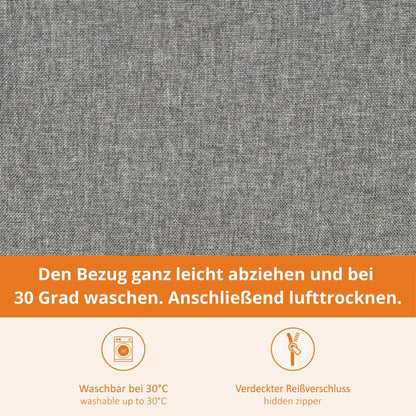 sleepling Bankauflage 200x40 cm hellgrau, Sitzkissen Outdoor & Indoor