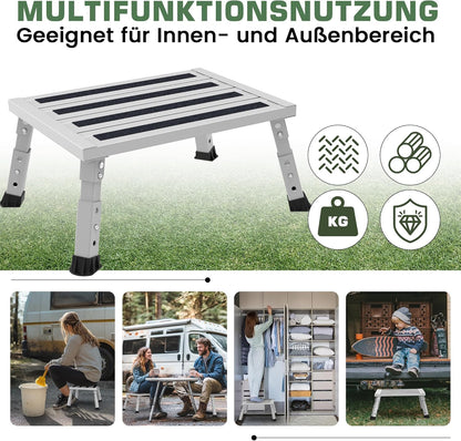 XARILK Aluminium Klapptritt Trittstufe - 3-stufig, Grau