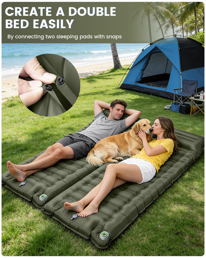 WARMTUYO Isomatte Camping mit elektrischer Pumpe, 12 cm, ultraleicht
