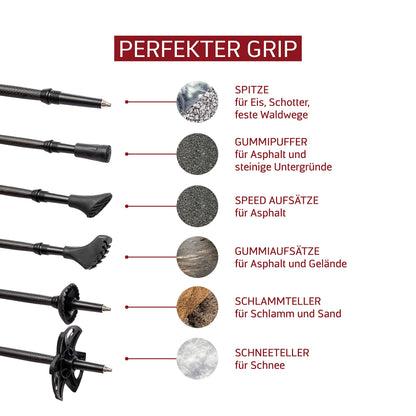 Rothwild Steinbock Trekkingstöcke Carbon Korkgriff Schwarz