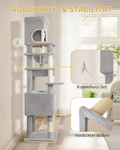 Hzuaneri MS20318LG Kratzbaum - 203 cm, Hellgrau