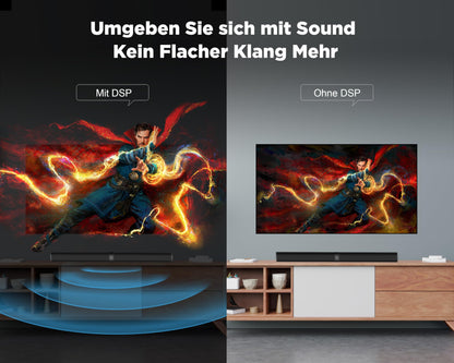 GarageRock KY8000 Soundbar für TV, teilbar, Bluetooth 5.3, 80 W