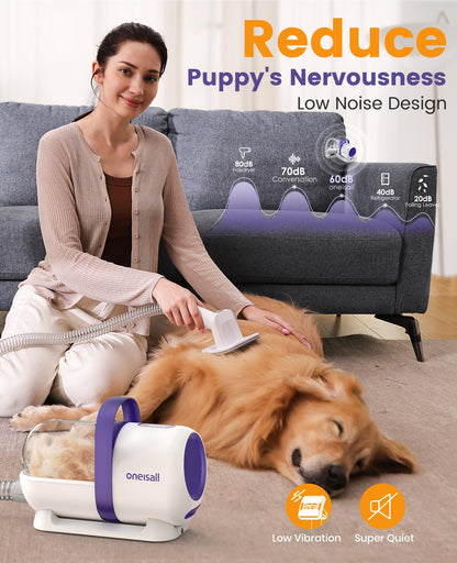 oneisall Hundestaubsauger mit Bürste – 4 Pflegewerkzeuge