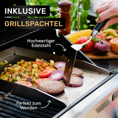 AMZBBQ Premium Plancha Set – Edelstahl 40x30cm, 5mm