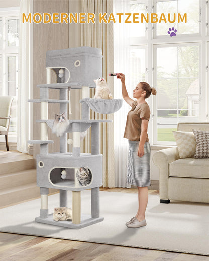 Hzuaneri Grosser Kratzbaum 178 cm – Hellgrau MS17818LG