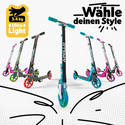 Apollo Skyracer City Roller mit LED Leuchträdern – Kinder & Teens