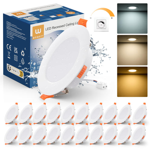 wowatt LED Einbaustrahler Dimmbar IP44 Ultra Flach 7W – 20er