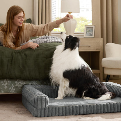 BEDSURE Orthopädisches Hundebett für grosse Hunde, 89x64 cm, grau