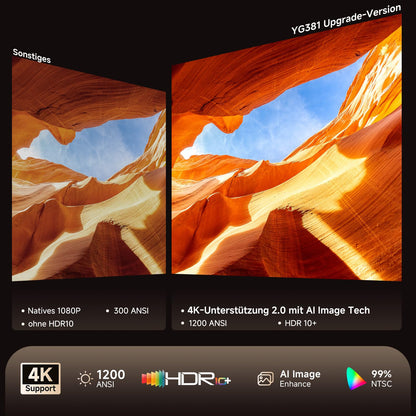 4K Smart Beamer mit Autofokus & Schwenkfunktion – Heimkino