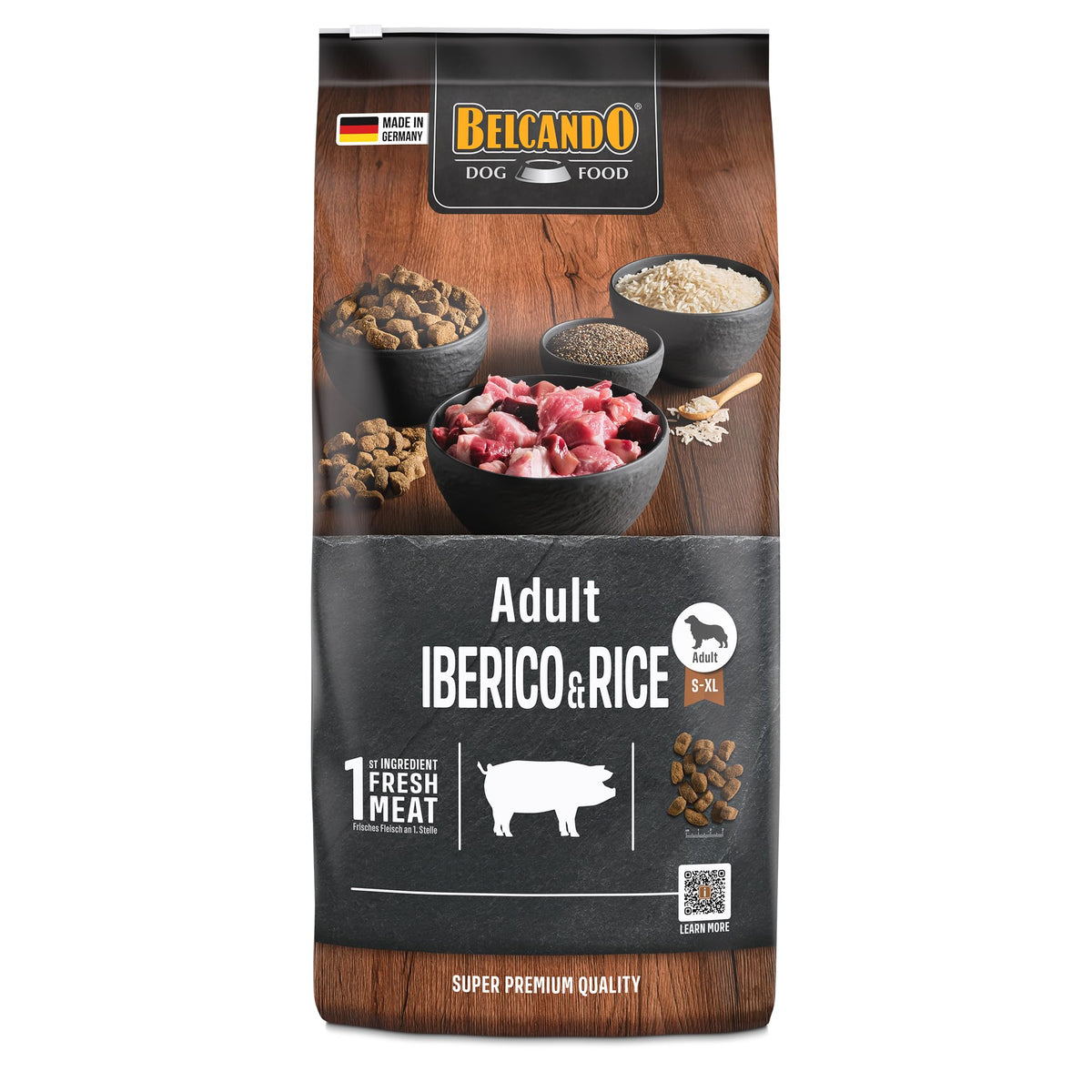 Belcando Adult Iberico & Rice Trockenfutter für Hunde 12,5 kg, Alleinfuttermittel für ausgewachsene Hunde ab 1 Jahr