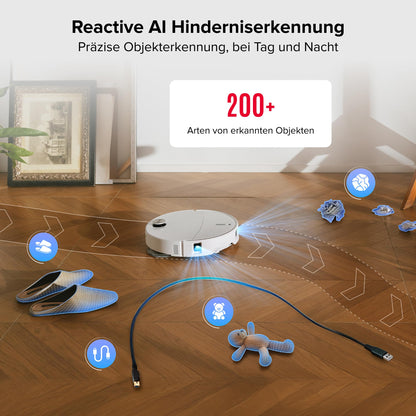 roborock Qrevo Curv 2 Pro Saugroboter mit Wischfunktion, Weiss