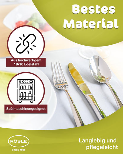 RÖSLE ELEGANCE Essbesteck Set 60-teilig – Edelstahl 18/10