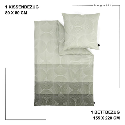 bugatti Mako Satinbettwäsche Kreise Grün 155x220 cm