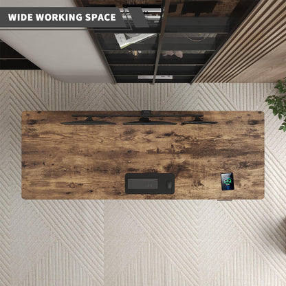 JUMMICO Elektrisch Höhenverstellbarer Schreibtisch 160x80cm Vintage-Braun