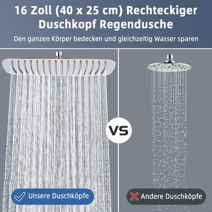 HardiValue Duschkopf Regendusche Edelstahl - Chrom 40x25 cm