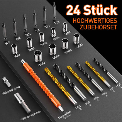 FAHEFANA Akku-Bohrschrauber 20V Set, 2 Akkus, 42 Nm, BH0221S