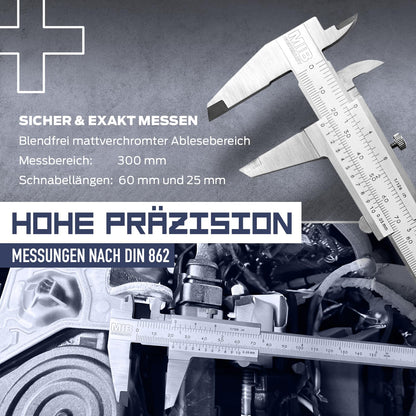 MIB Messschieber Analog - 300mm mit Feststellschraube