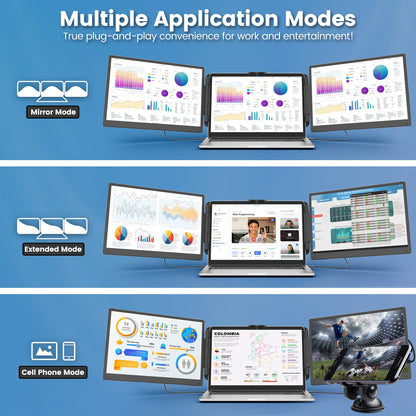 KEFEYA 14 Zoll 2K Triple Portable Laptop Bildschirm Erweiterung