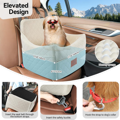 GL GLENSLAVE Hundeautositz für kleine & mittlere Hunde, weiss