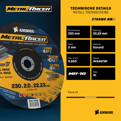 Amboss Metal Racer Trennscheibe 230 mm für Stahl & Inox, 25 Stück