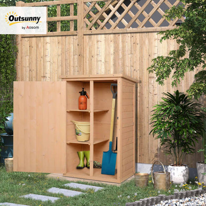 Outsunny Gartenschrank Holz Geräteschuppen 75x56x115cm Natur