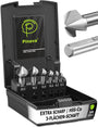 Pinava Kegelsenker Set HSS Cobalt 90° Ø 6.3-20.5 mm, 6-teilig mit 3-Flächen-Schaft und Aufbewahrungsbox