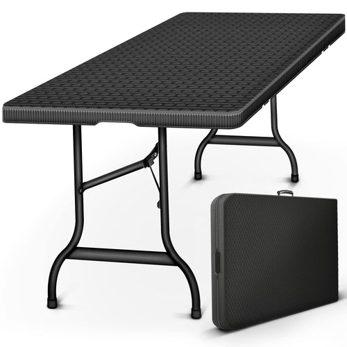 tillvex Gartentisch klappbar Rattan Optik - 180x75cm