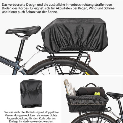 PINNAMAX Velokorb hinten, 25 L, wetterfest, Tragkraft bis 20 kg