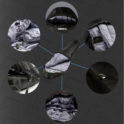 EXPLORER® Comfort XL Mumienschlafsack Winter -23°C Schwarz