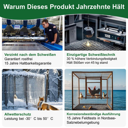 Amagabeli Maschendrahtzaun DA130, feuerverzinkt, 25 m x 1 m, 12,7 mm
