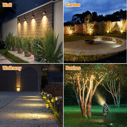 NIORSUN LED Gartenstrahler 4er-Set, warmweiss 3000K, IP67, 12 V