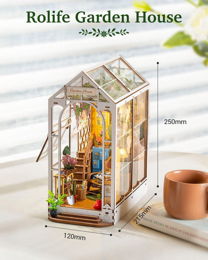 Rolife Book Nook Kit, DIY Miniaturhaus aus Holz mit LED-Licht