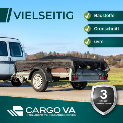 CargoVA® Feinmaschiges Anhängernetz Ladungssicherung – 3x4m Schwarz