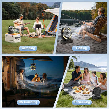 Ateroll Camping Ventilator mit Sprühnebel, 20000 mAh Akku und LED