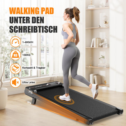 HomeFitnessCode Walking Pad Untertisch Laufband Neigung - Schwarz/Weiss