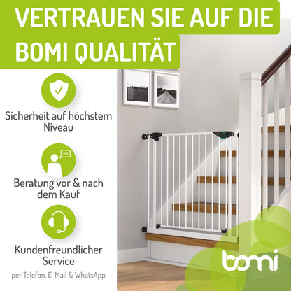 BOMI Mira Türschutzgitter - Weiss, Selbstschliessend, Extra Hoch