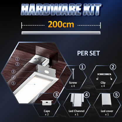 LASLUX LED Profil U-Form – Aluprofil 2m 19,7x10 mm