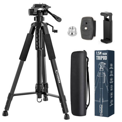 CIGMAN CTP01 Laserstativ, Aluminium-Baustativ 150 cm mit 3-Wege-Kopf und Libelle
